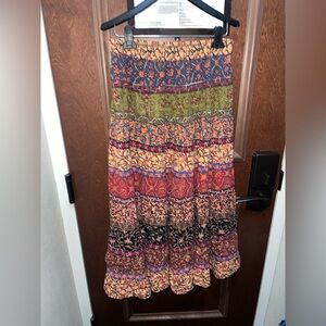 Bohemian Style Sacred Threads Colorful Patchwork Maxi Skirt Size XL